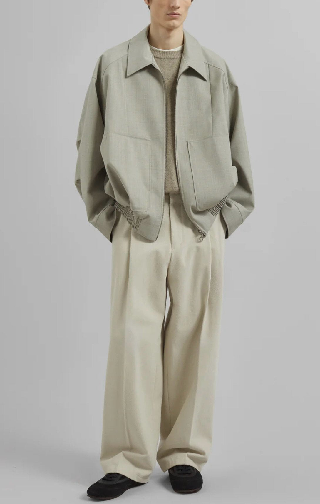 Brushed Twill Tuck Wide Pants