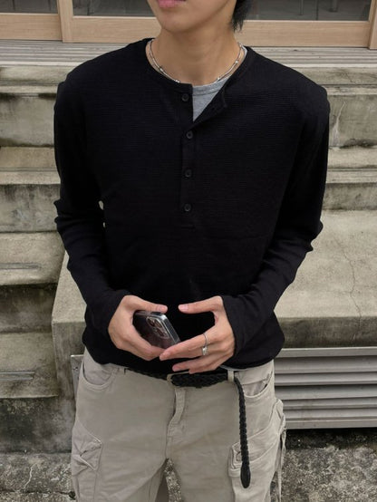 Layered Henryneck T-shirt