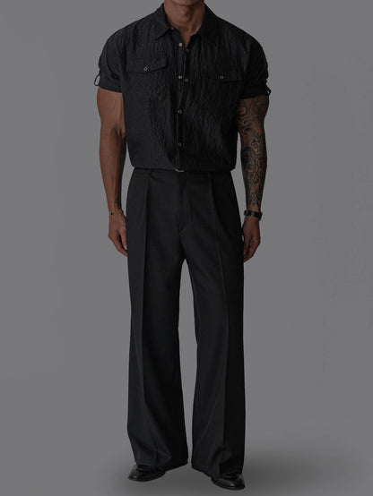 Wrinkle Pocket Roll-Up Shirt