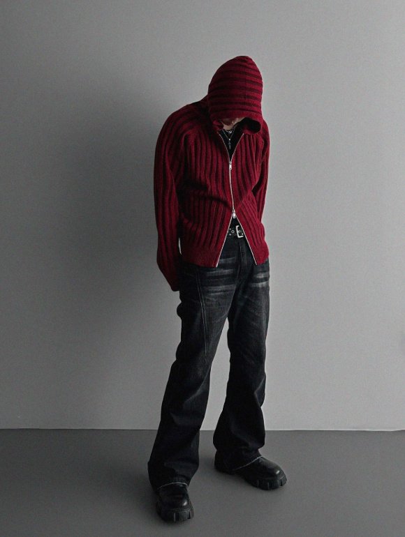 Next Wool Hooded Zip-Up Knit