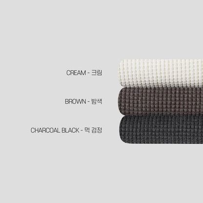 Waffle Pigment Henley Neck Tee