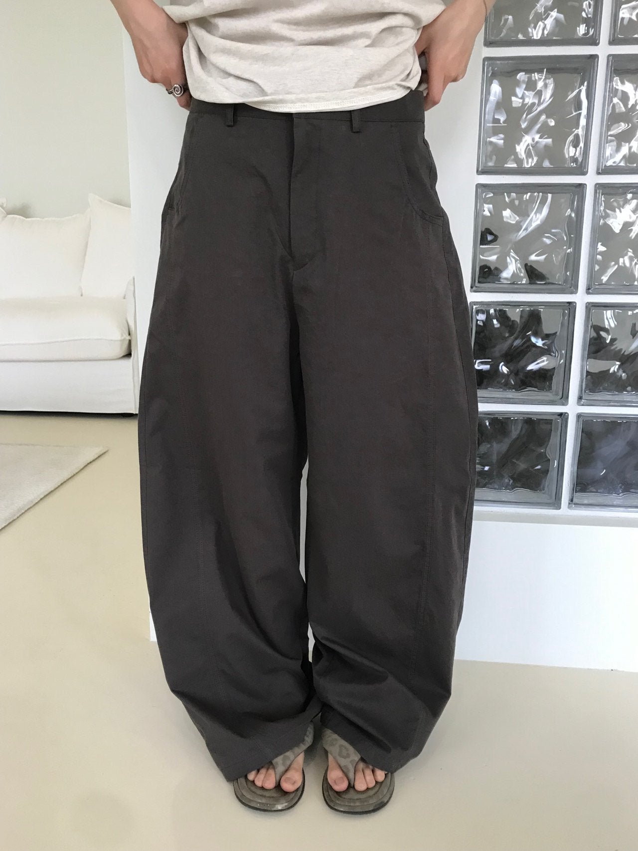Soft Curve Wide Cotton Pants