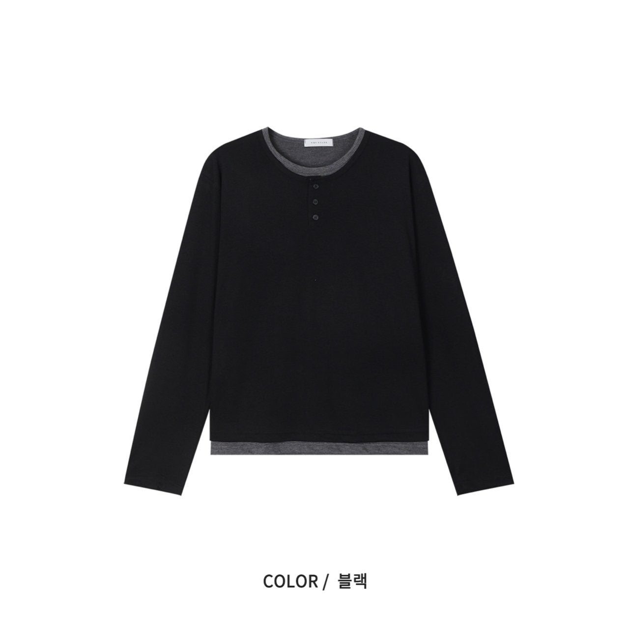 Cropped Layered Henley Neck Tee