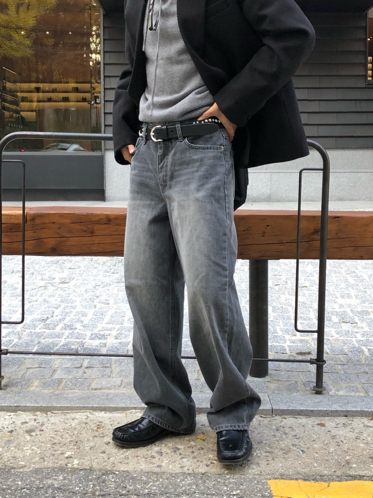 Deep Gray Brushed Denim