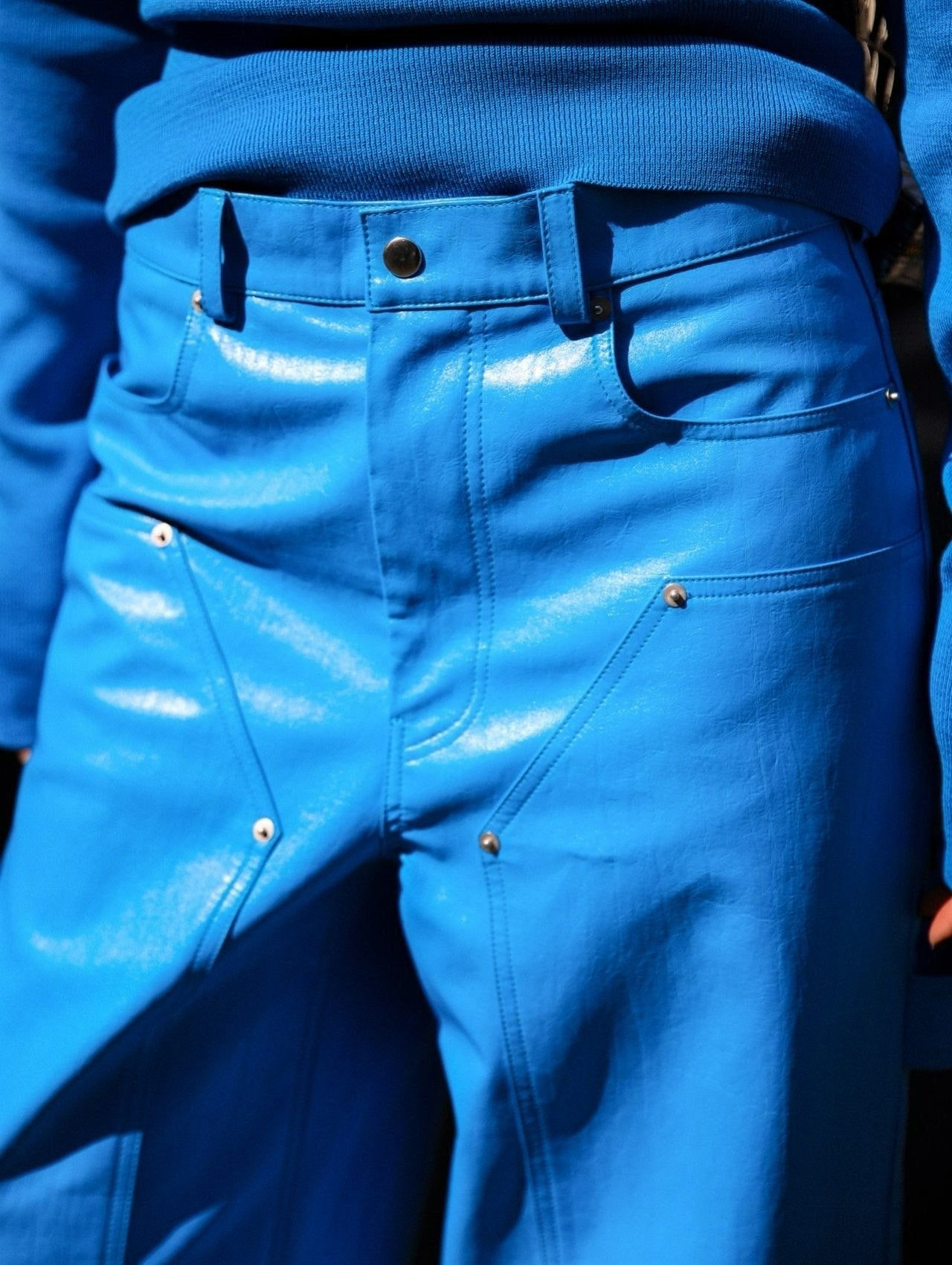 [PAPERMOON] SS / Vivid Vegan Leather Carpenter Trousers