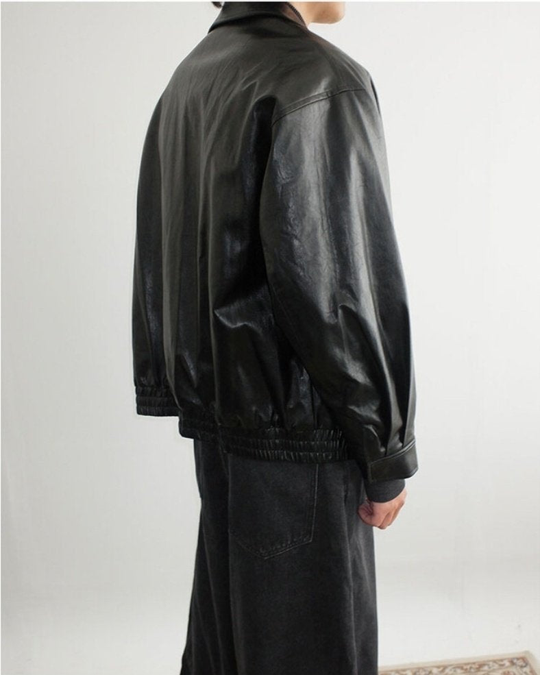 Soft Faux Leather Work Blouson
