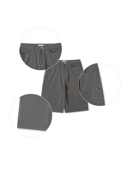 Pinstripe Wide Long Shorts
