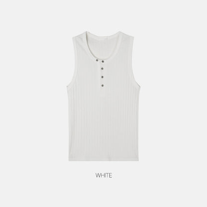 Compact Rib Henley Tank