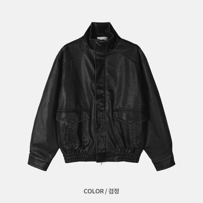 Glow Leather Blouson Jacket