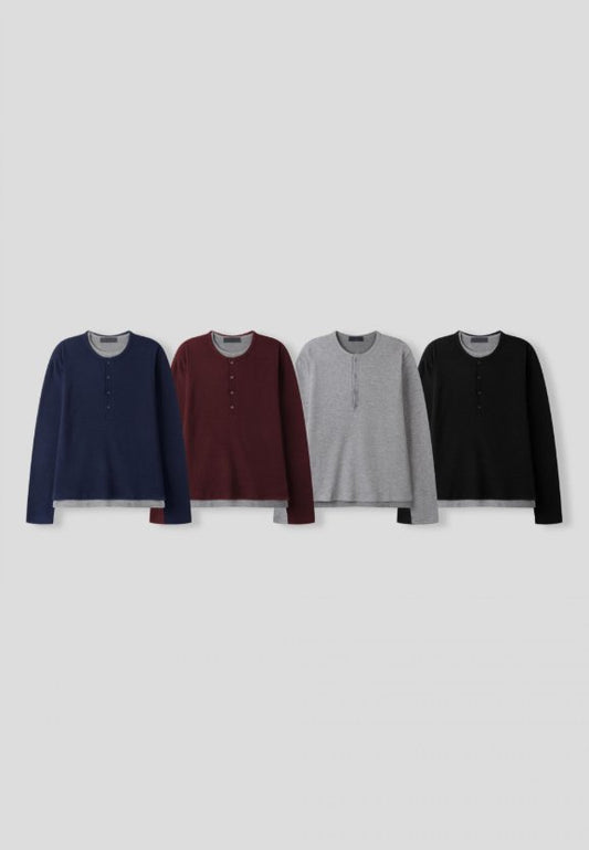 Layered Henry neck T-shirt