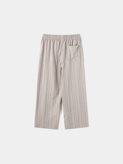 Tone-on-Tone Stripe Banding Slacks