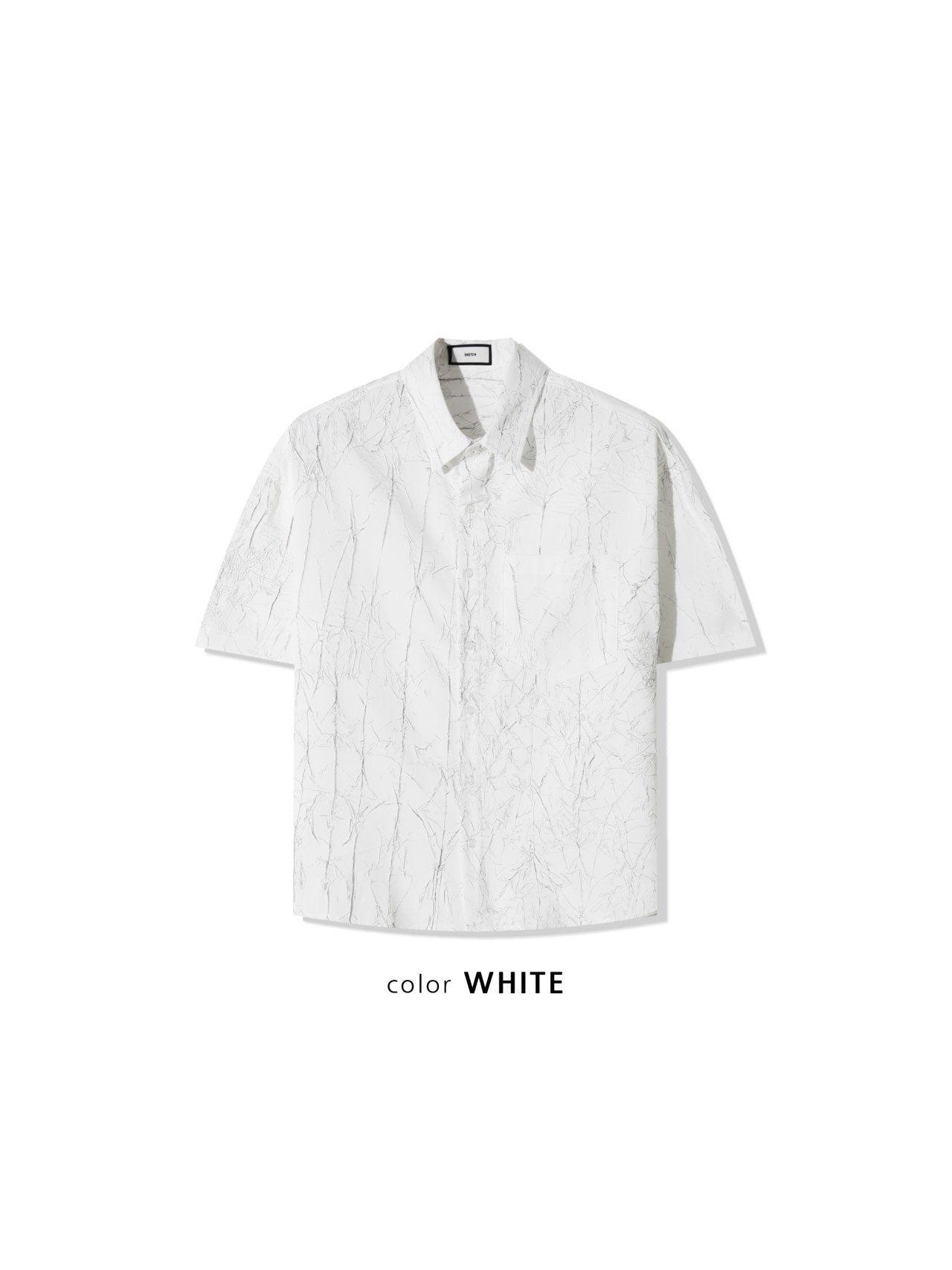 Crack Pattern Open-Collar Shirt