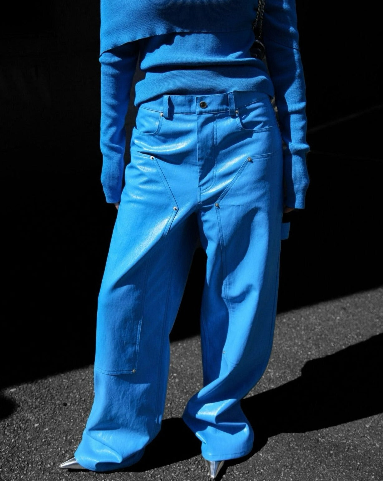 【PAPERMOON 페이퍼 문】SS / Vivid Vegan Leather Carpenter Trousers