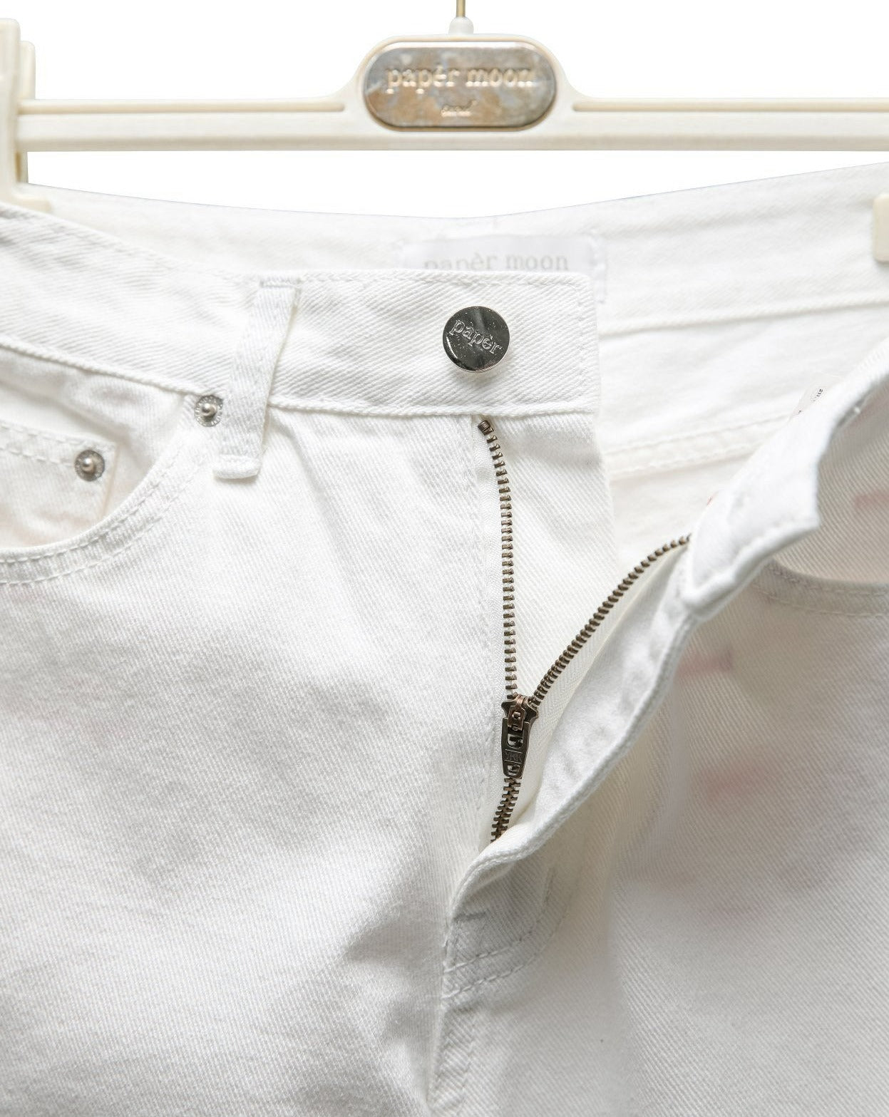 【PAPERMOON ペーパームーン】SS / High Rise Wide Leg White Denim Pants