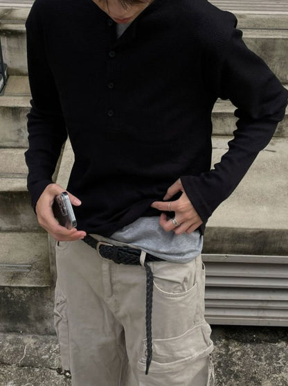 Layered Henryneck T-shirt