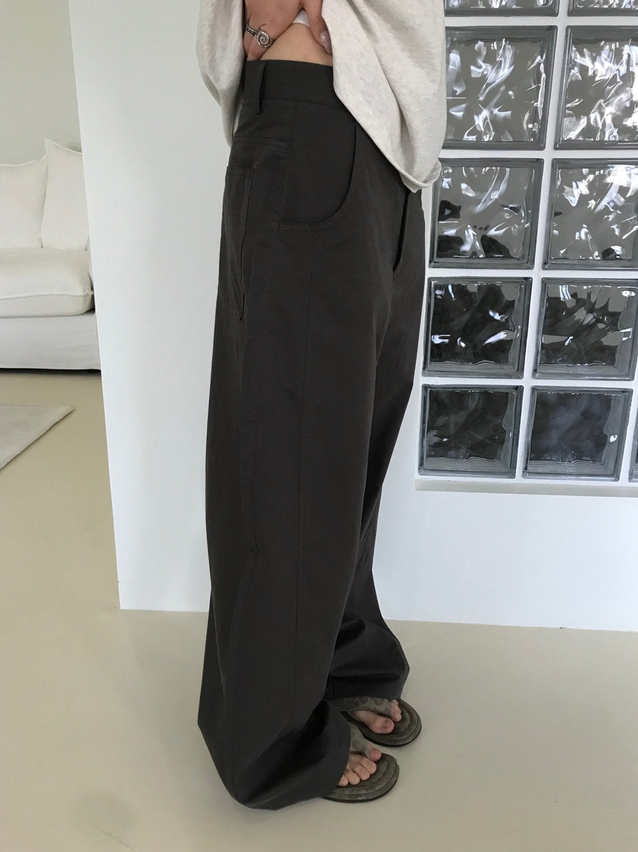 Soft Curve Wide Cotton Pants