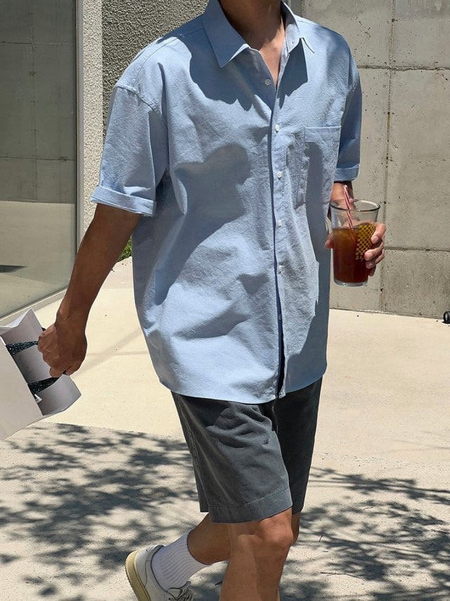 Pigment-Washed Nylon Shirt Jacket