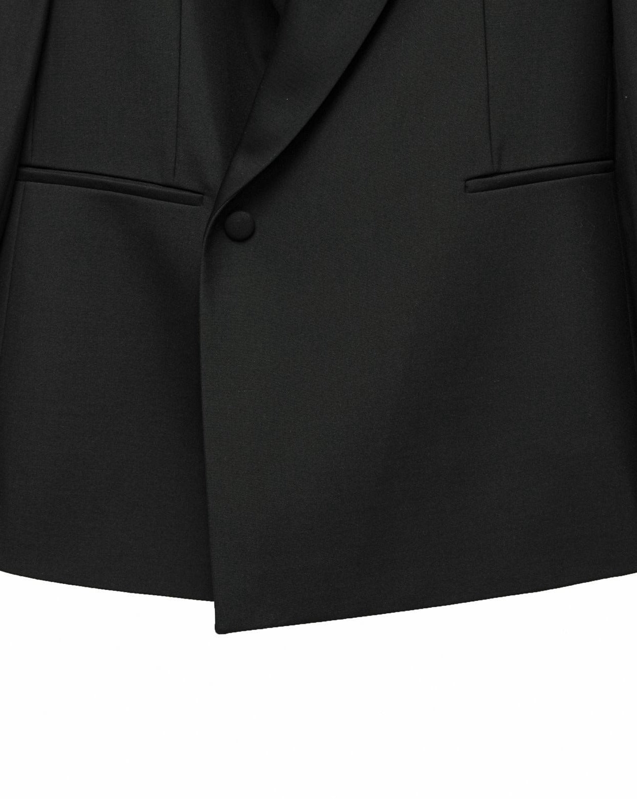 [PAPERMOON] SS / Bi-Color Stitch Point Peaked Lapel Tuxedo Blazer