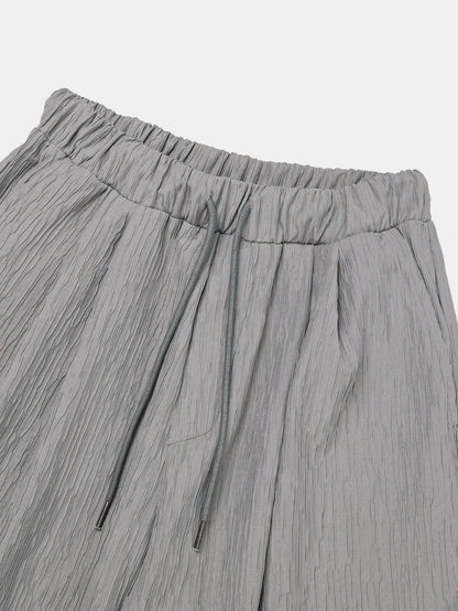 Crinkle Texture Wide Pants
