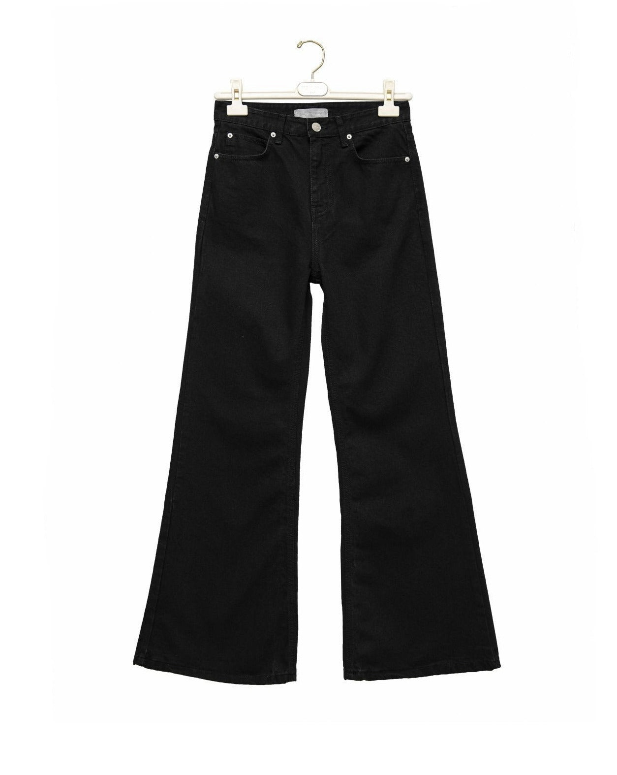 【PAPERMOON 페이퍼 문】SS / Classic High Waist Boots Cut Flared Black Jeans