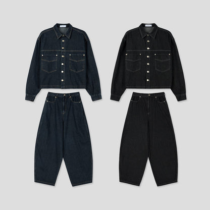 Broad Stripe Denim Set-up