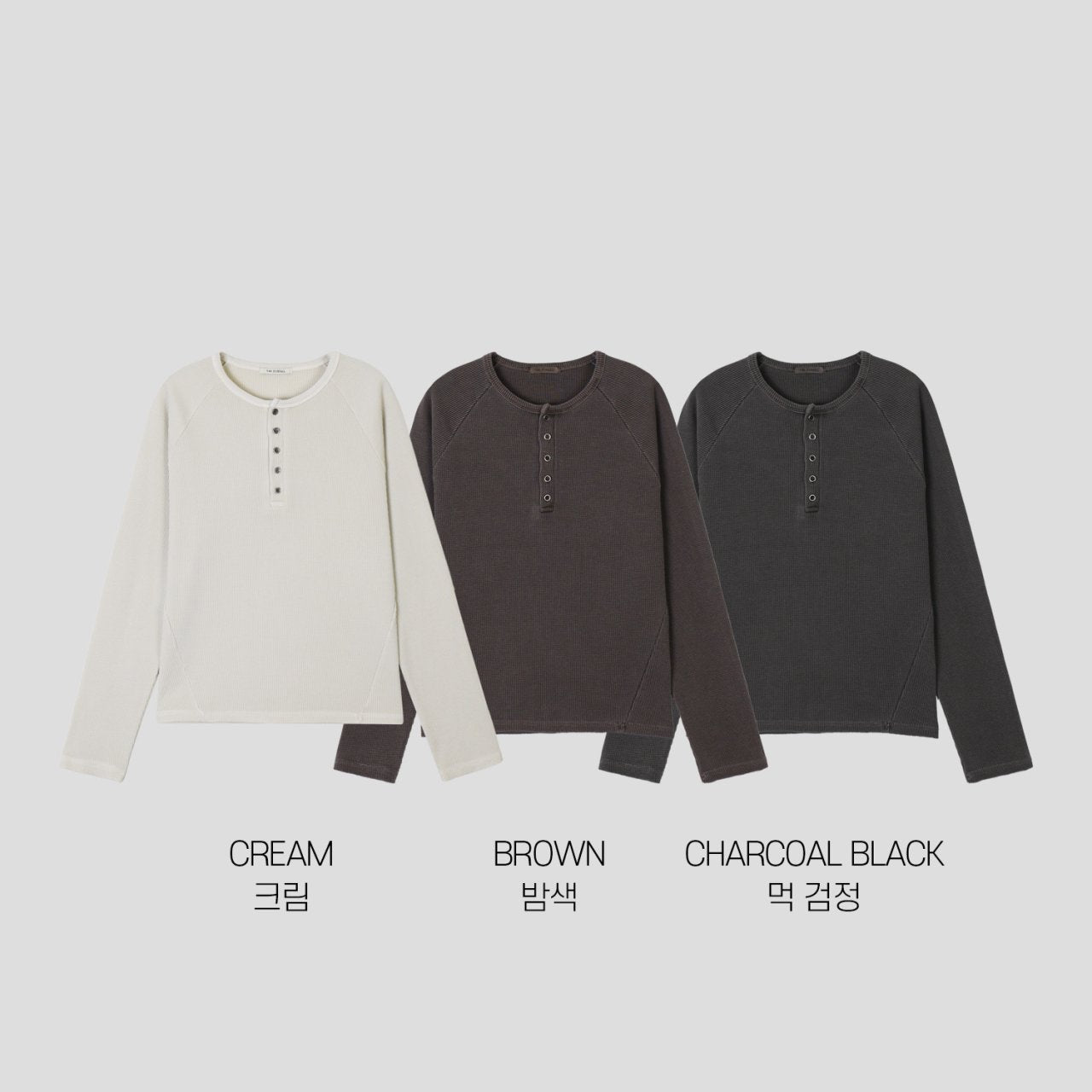 Waffle Pigment Henley Neck Tee