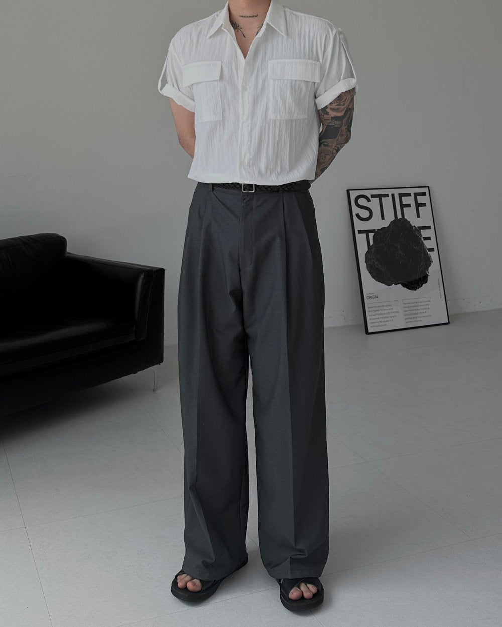 Two-Tuck Balloon Wide Slacks