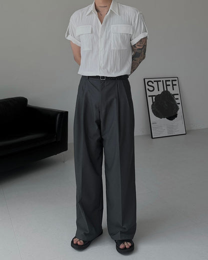 Two-Tuck Balloon Wide Slacks