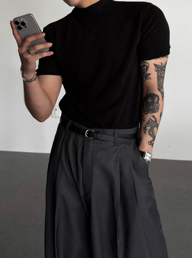 Two-Tuck Balloon Wide Slacks