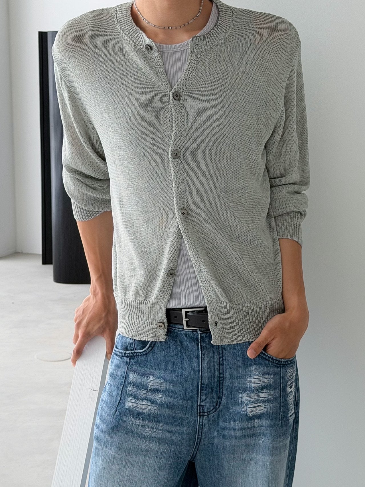Pigment-Washed Nylon Shirt Jacket