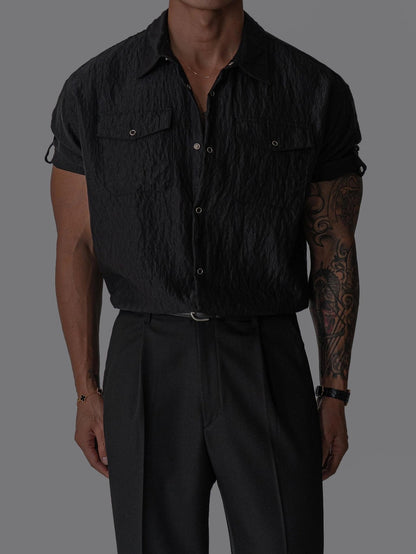 Wrinkle Pocket Roll-Up Shirt