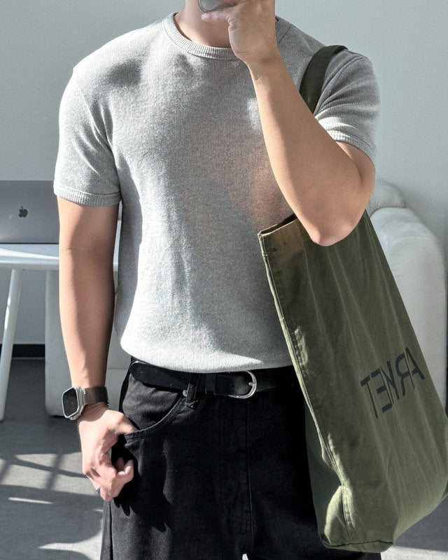 Coslo Ribbed Cotton Tee