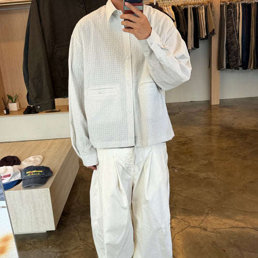 Check Drawcord Shirt Jacket