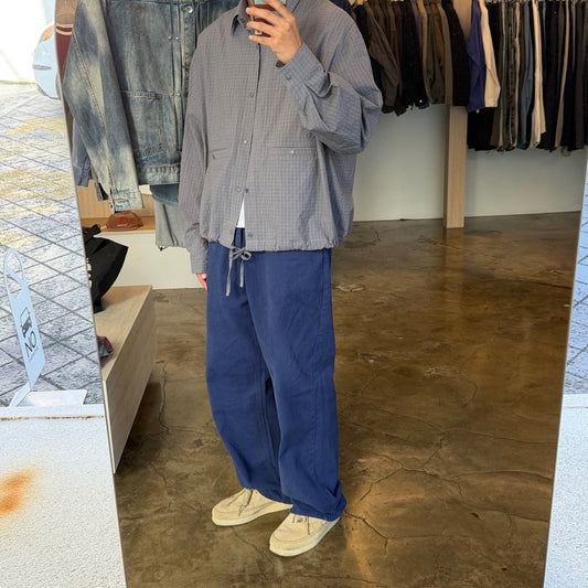 Check Drawcord Shirt Jacket