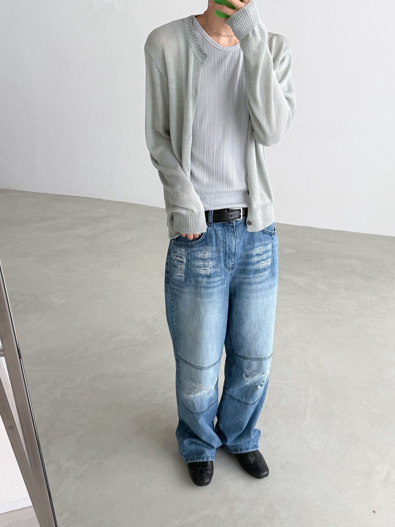 Pigment-Washed Nylon Shirt Jacket