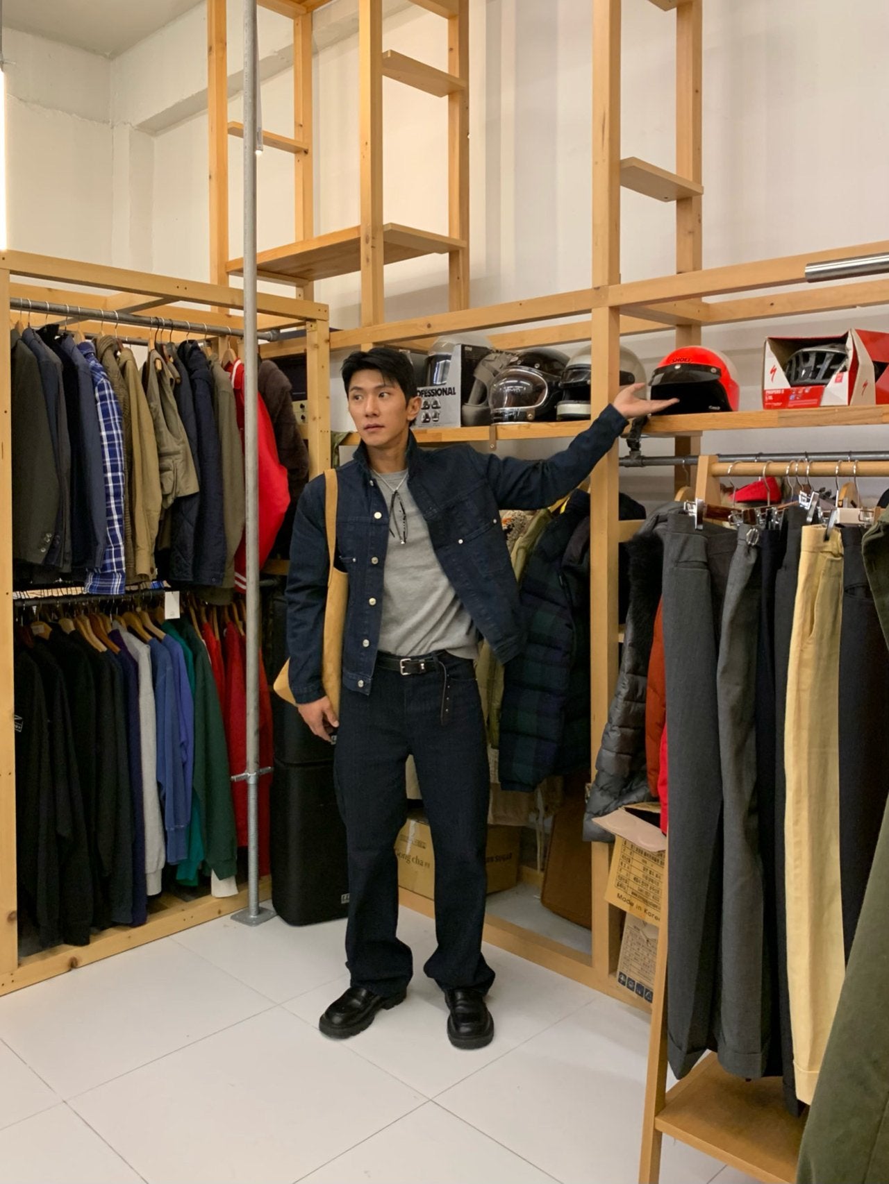 Luggage Ribbed Denim Jacket