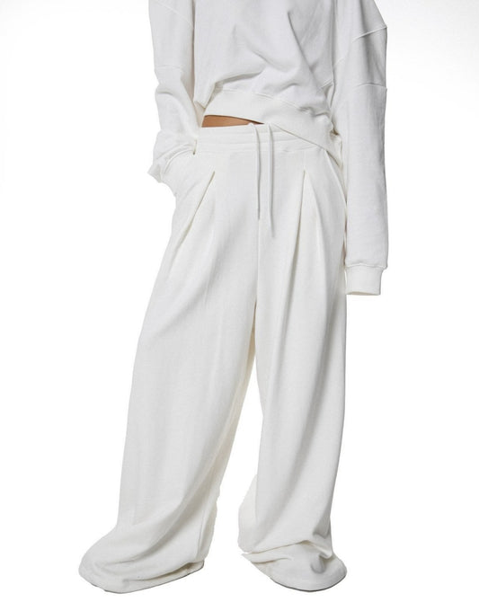 [PAPERMOON] SS / Pin-Tuck Detail Sweat Wide Pants