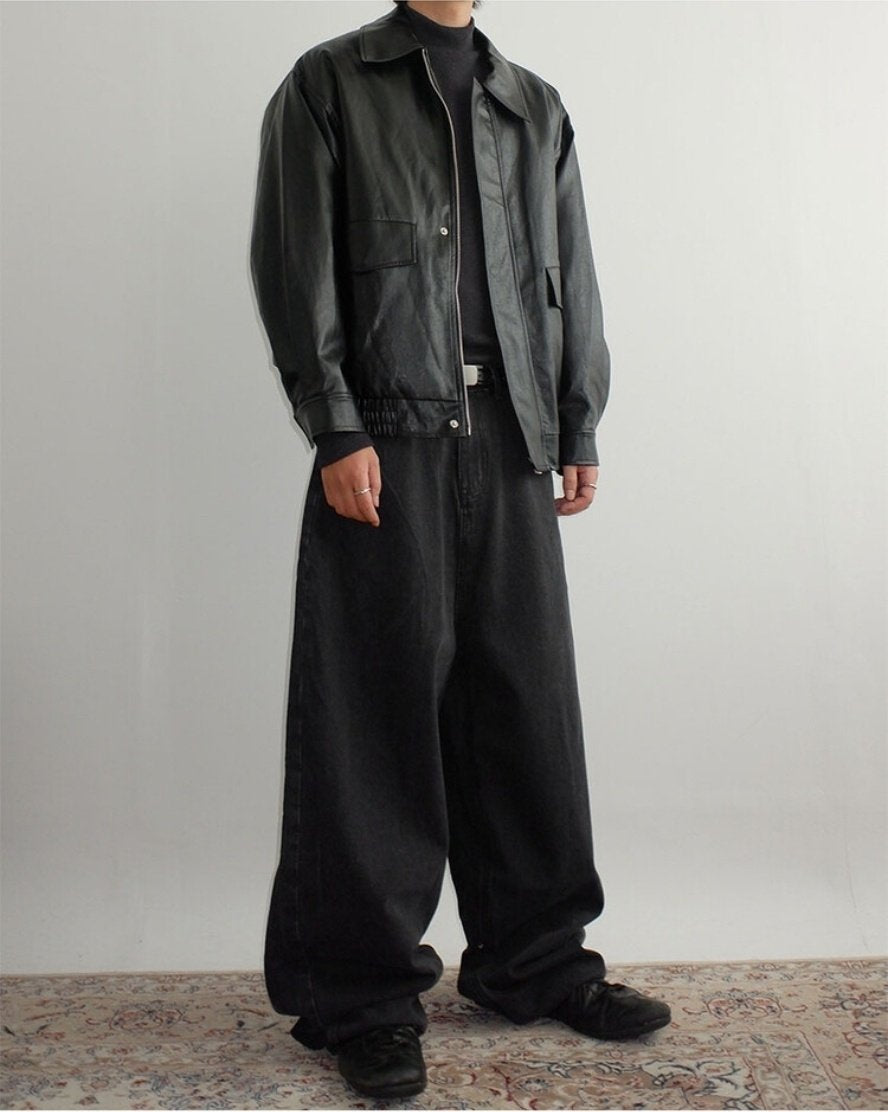 Soft Faux Leather Work Blouson