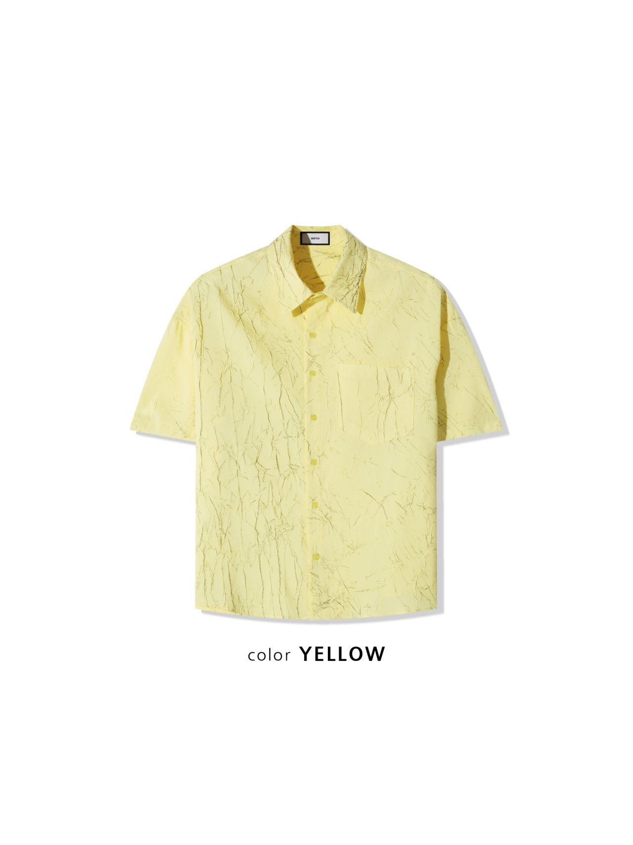 Crack Pattern Open-Collar Shirt