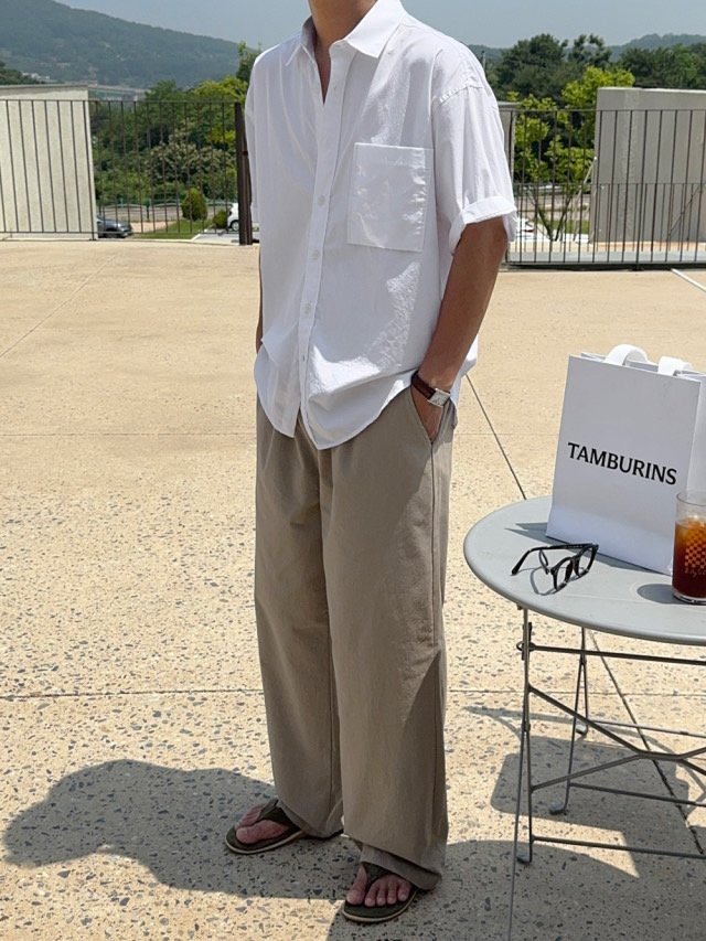 Pigment-Washed Nylon Shirt Jacket