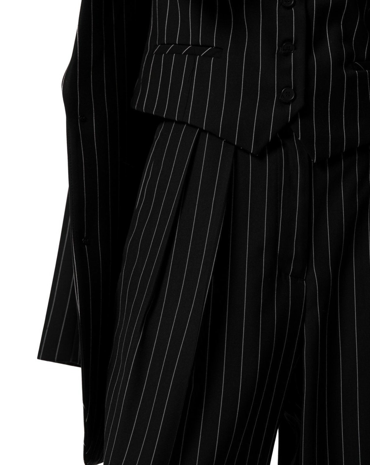 【PAPERMOON 페이퍼 문】SS / Wide Pin Stripe Set up Suit Pleated Trousers