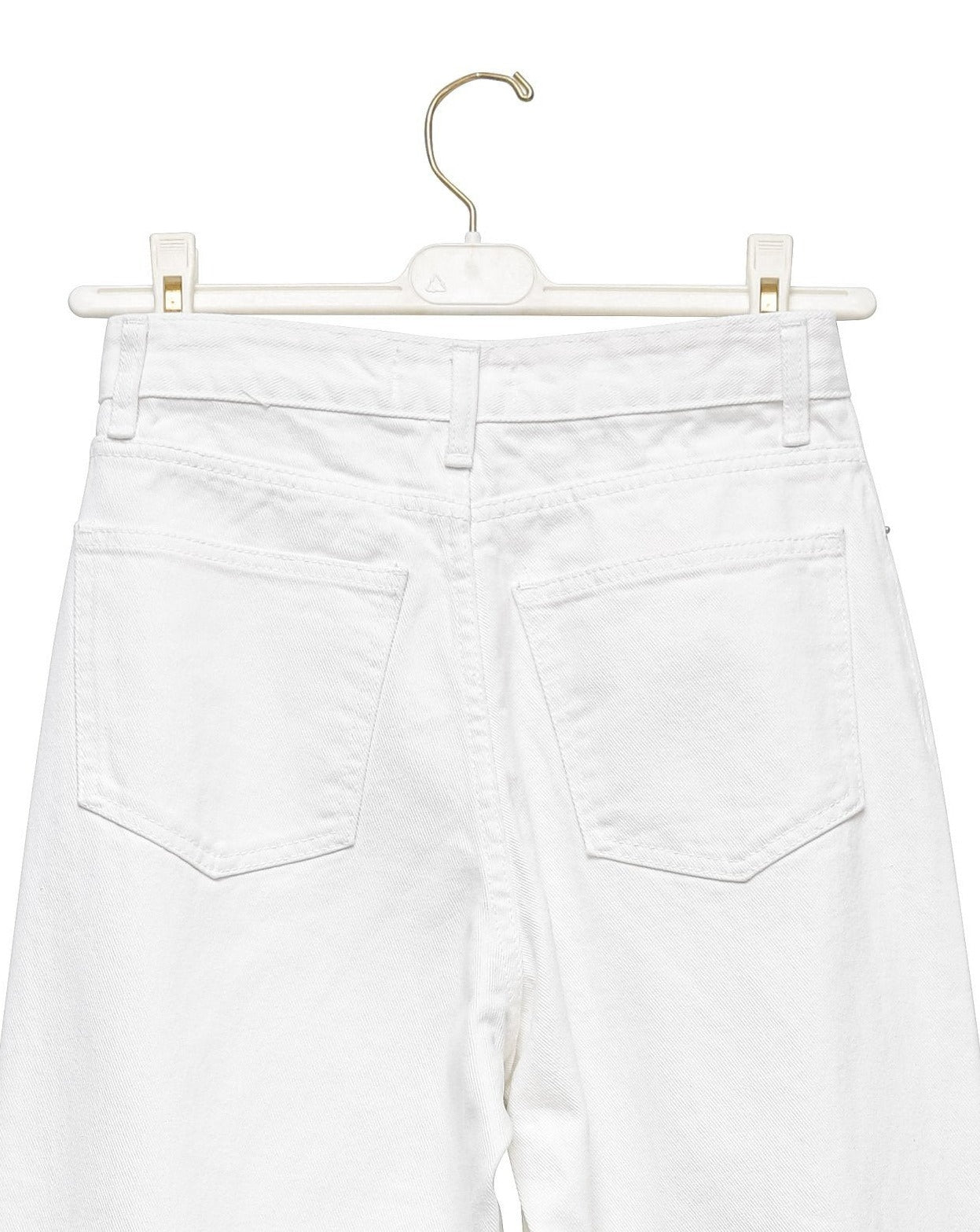 [PAPERMOON] SS / High Rise Wide Leg White Denim Pants