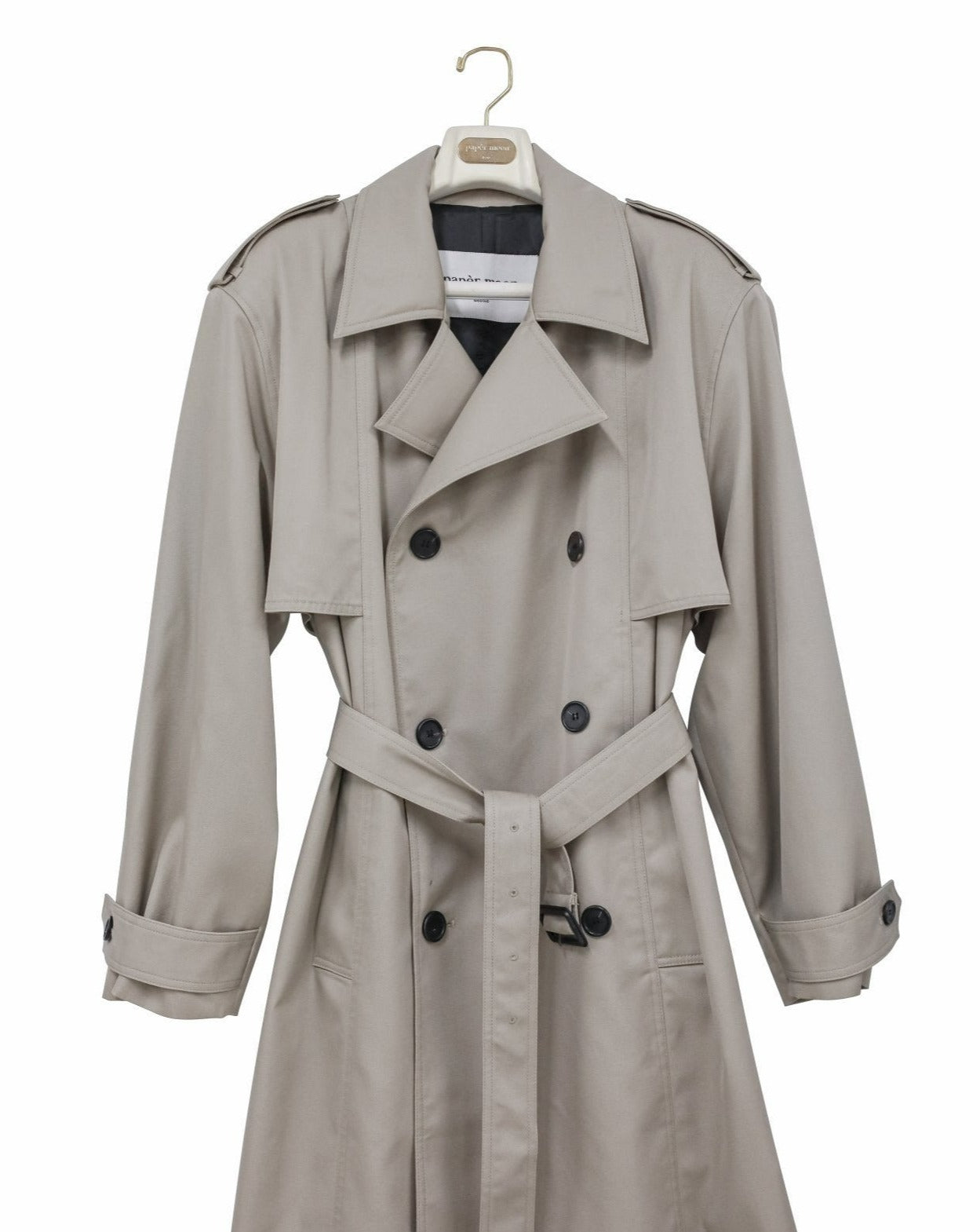 PAPERMOON Ladys AW Padded Detail Oversized Double Breasted Trench