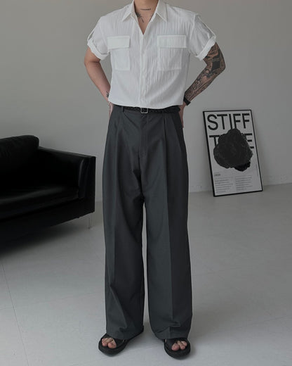 Two-Tuck Balloon Wide Slacks