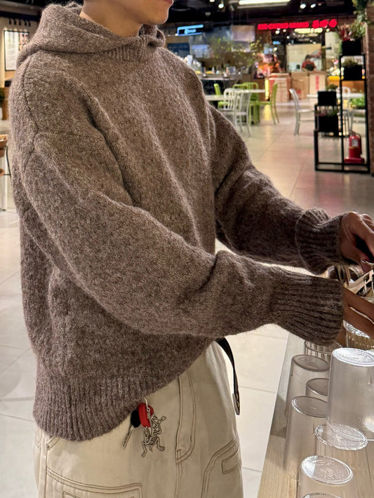 Kink Mohair Hooded Knit