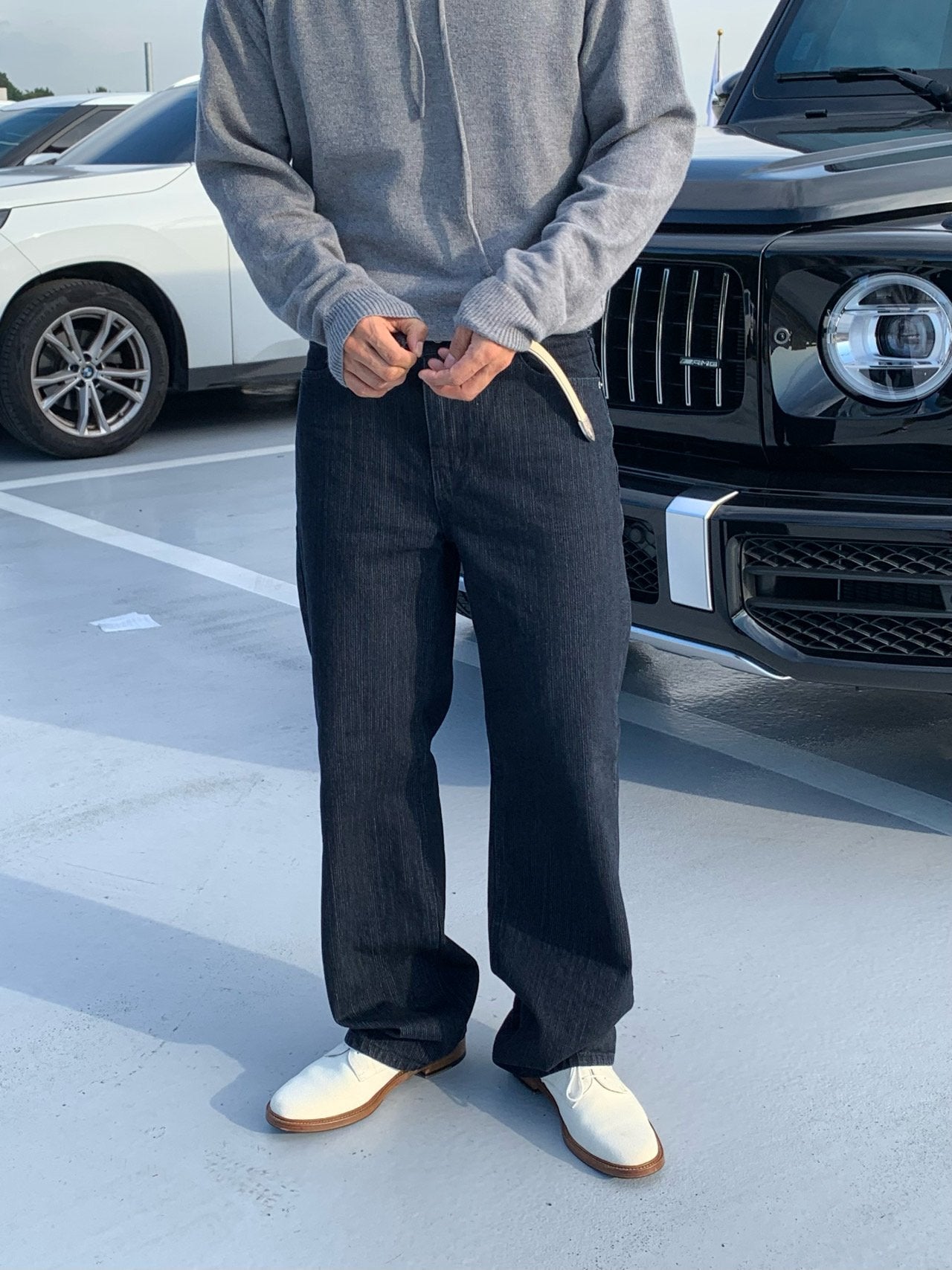 Luggage Ribbed Denim Set-up