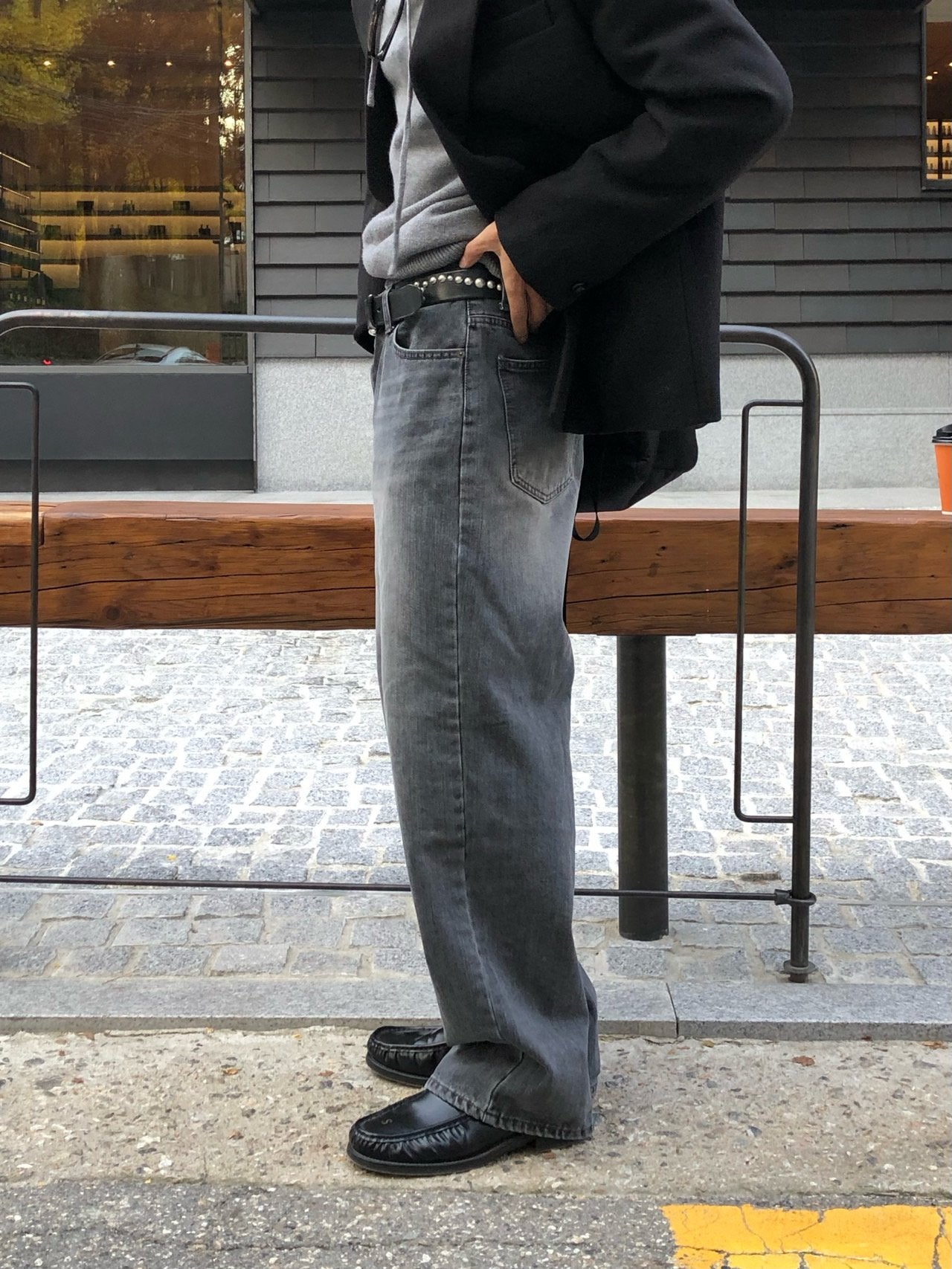 Deep Gray Brushed Denim