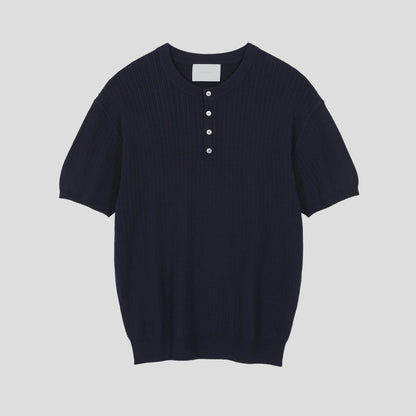 Vertical Henley Knit