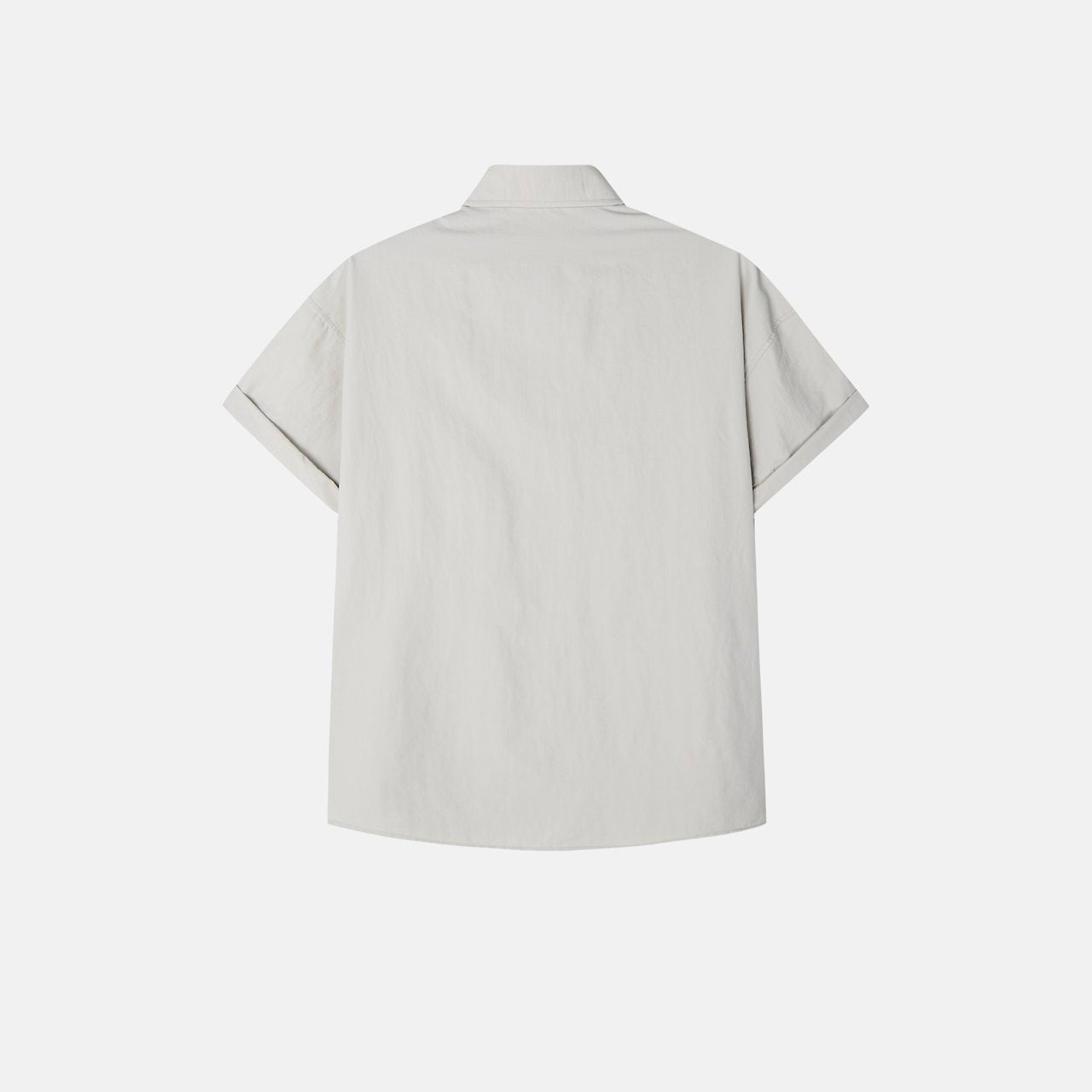 Pigment-Washed Nylon Shirt Jacket