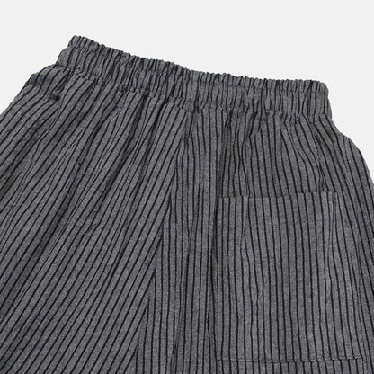Bulky Fit Stripe Linen Pants